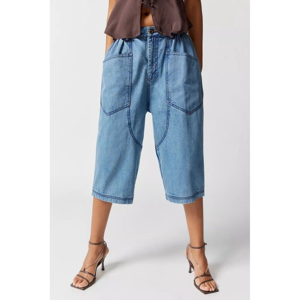 BDG Urban Outfitter Bria Baggy Culotte Jean Pants Low-Rise Wide-Leg S 290578